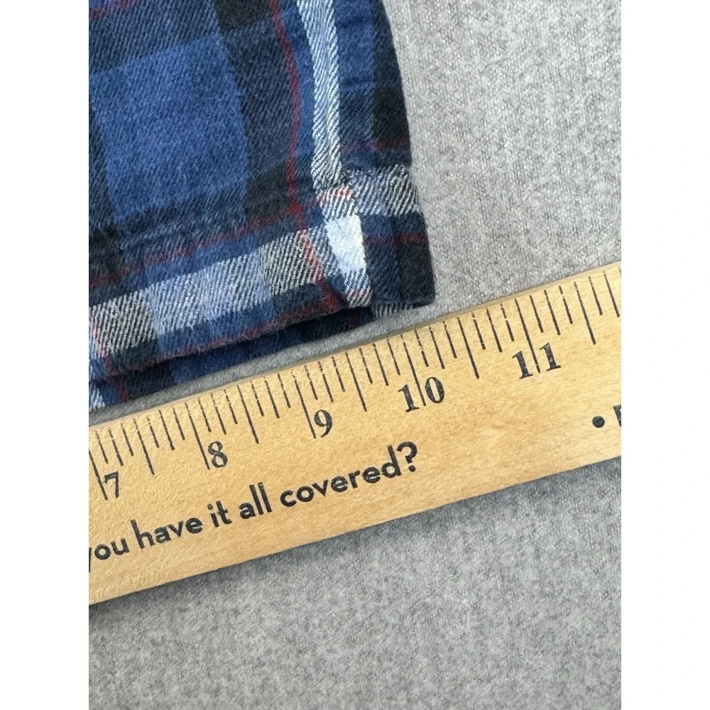 Disney Store Men Sleepwear XL Blue‎ Plaid Mickey Mouse Embroidered Back Pocket